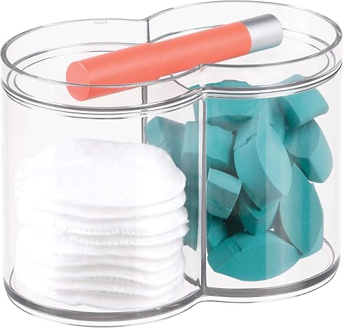 Miniatura 5 de iDesign The Clarity Collection - Organizador de cosméticos redondo de plástico con tapa de bandeja superior para mayor almacenamiento, 6.12 x 3.62 x