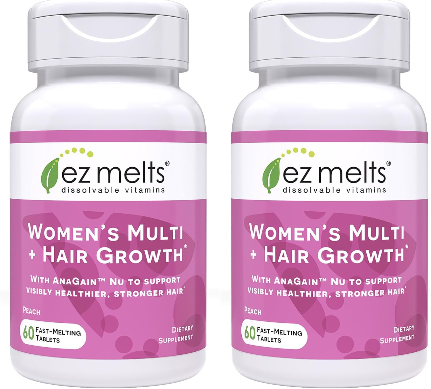 EZ Melts Multivitamin Without Iron - Daily Supplement with 18 Vitamins & Minerals - Contains Vitamin C, Folate, Biotin & More - Non-GMO & Vegan - Apple - 120 Dissolvable Tablets (60 Servings)