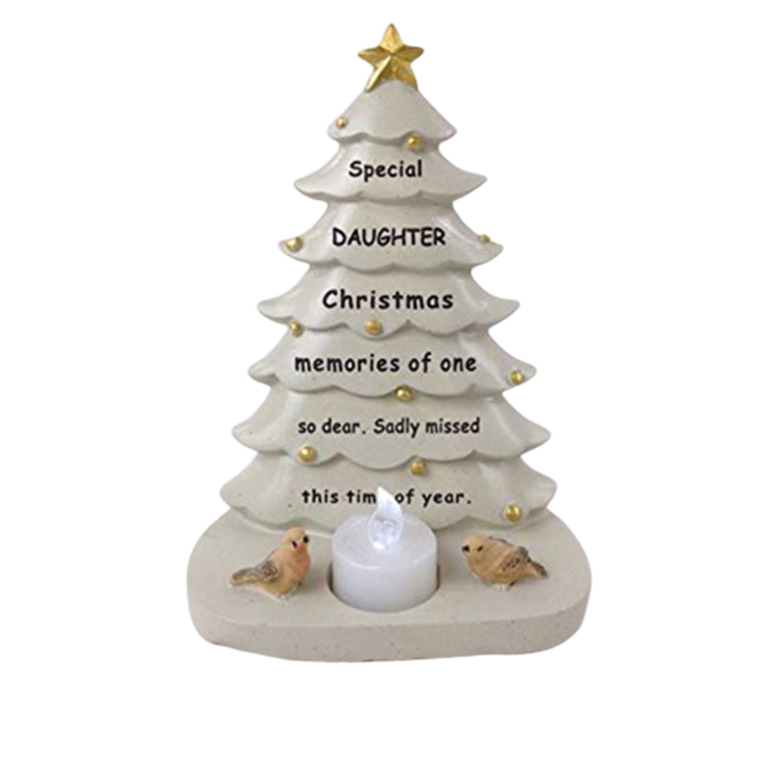David Fischhoff Christmas Tree With Flickering Tea Light Graveside Memorial Ornament Tribute daughter