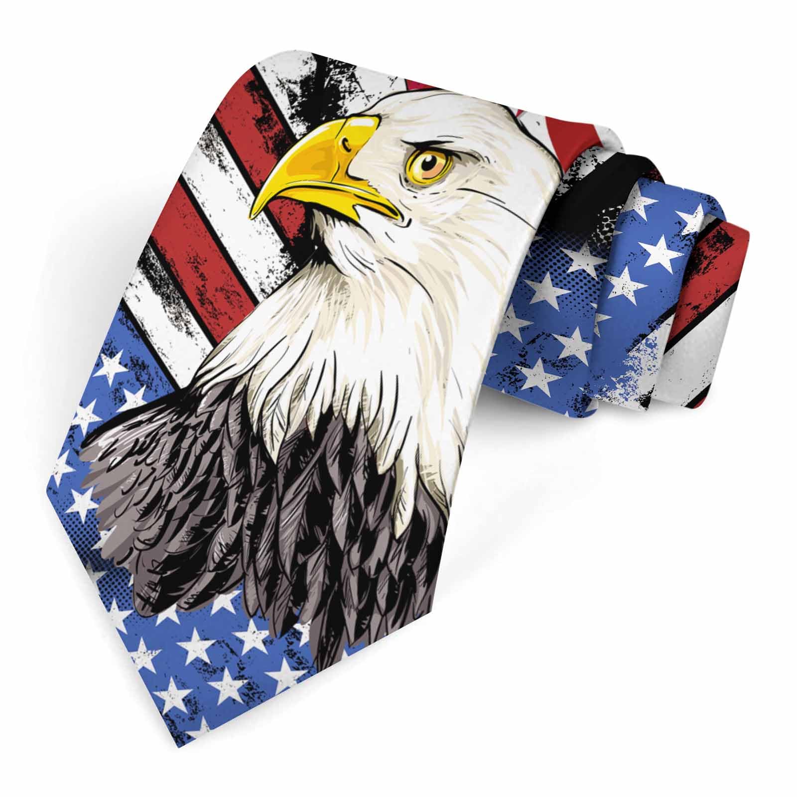 Muntayson American Flag Mens Tie Men's Necktie Ties for Mens Daily Wedding Party Business