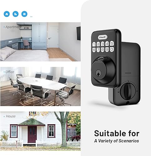 Miniatura 9 de Zowill - Cerradura de puerta de huellas dactilares, cerradura de entrada sin llave con 20 huellas dactilares biométricas, códigos de usuario,