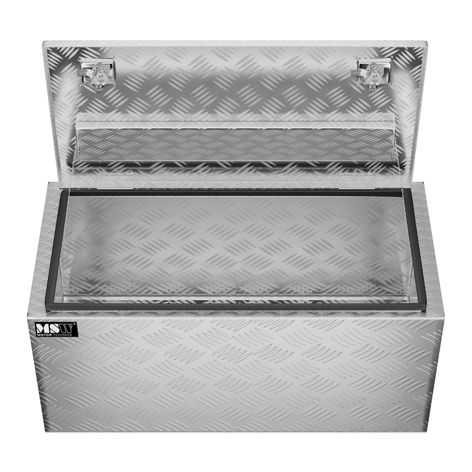 MSW Caja De Herramientas De Aluminio Cofre Estriado MSW-ATB-910 (Grosor del material: 1,3 mm, 90.5 x 44.5 x 40cm, Volumen de 172 Litros)