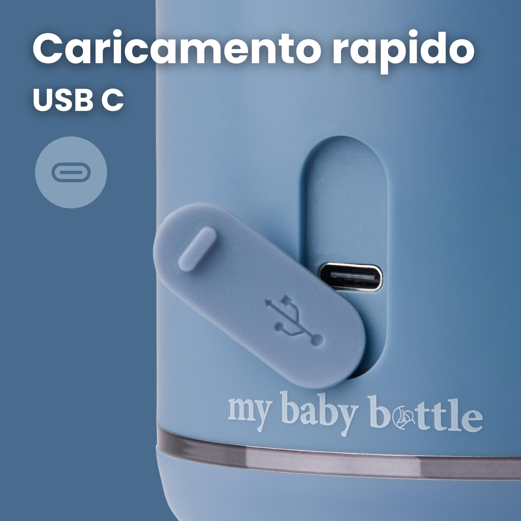 Scaldabiberon Portatile - Scalda Biberon Portatile Senza Fili, Veloce e Sicuro, Ricarica Rapida, in Vetro, Ideale per Viaggi e Spostamenti, Scaldabiberon Portatile Senza Fili Blu