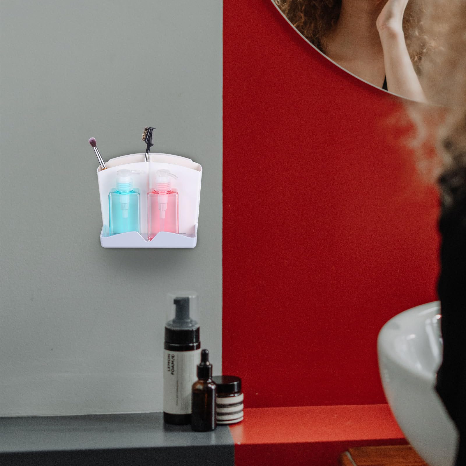 OSALADI Porta Spazzolino da Denti per Wc senza Foratura Scatola Porta Pettini, Mensola da Parete Salvaspazio Resistente per Bagno e Organizzatore Domestico