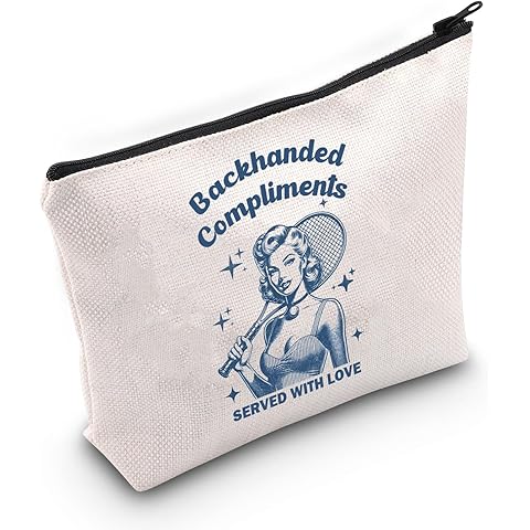 VAMSII Tennis Gift Tennis Women Makeup Bag Tennis Player Cosmetic Bag Tennis Lover Gift Tennis Team Gift (Tennis Women M)