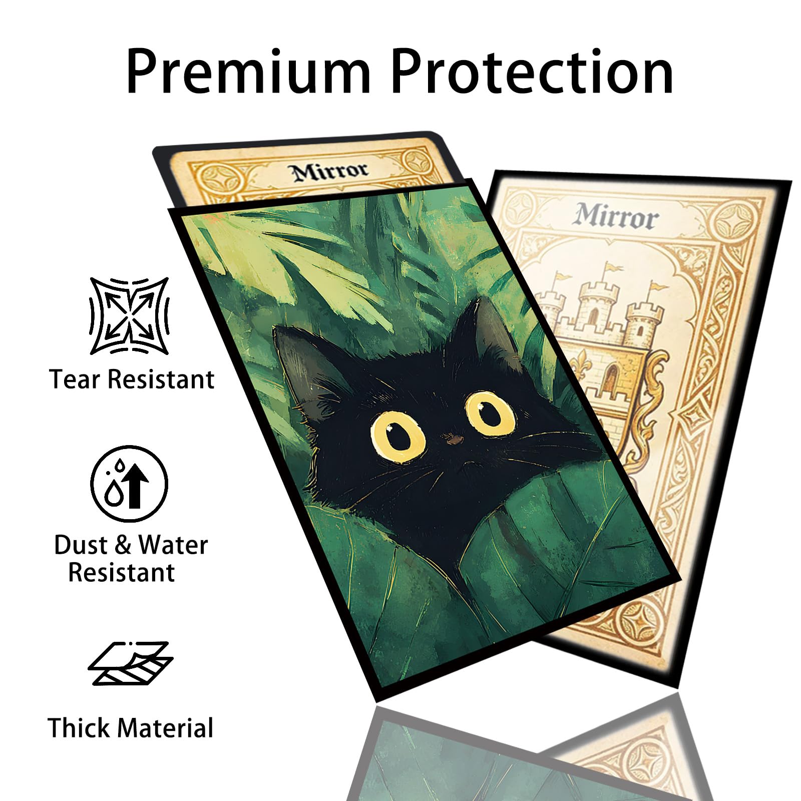 Fantasy - Fundas protectoras para cartas coleccionables MTG, 100 fundas protectoras mate para tarjetas TCG, fundas protectoras antideslizantes barajadas para tarjetas de tamaño estándar (hoja)