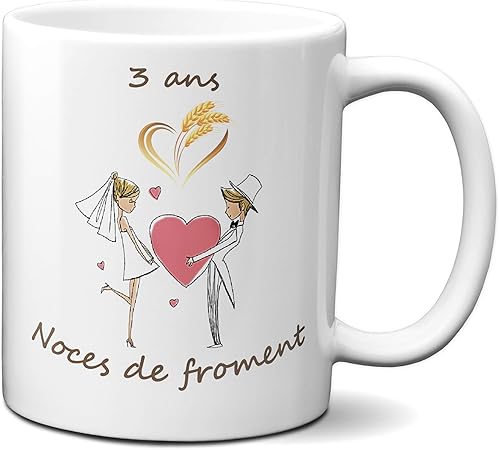 Tasse Mug Cadeau Anniversaire 3 Ans De Mariage Noce De Froment Original Amour Couple Romantique Amazon Fr Cuisine Et Maison Tasse Mug Cadeau Anniversaire 3 Ans De Mariage Noce De Froment Original Amour Couple Romantique Amazon Fr Cuisine Et Maison