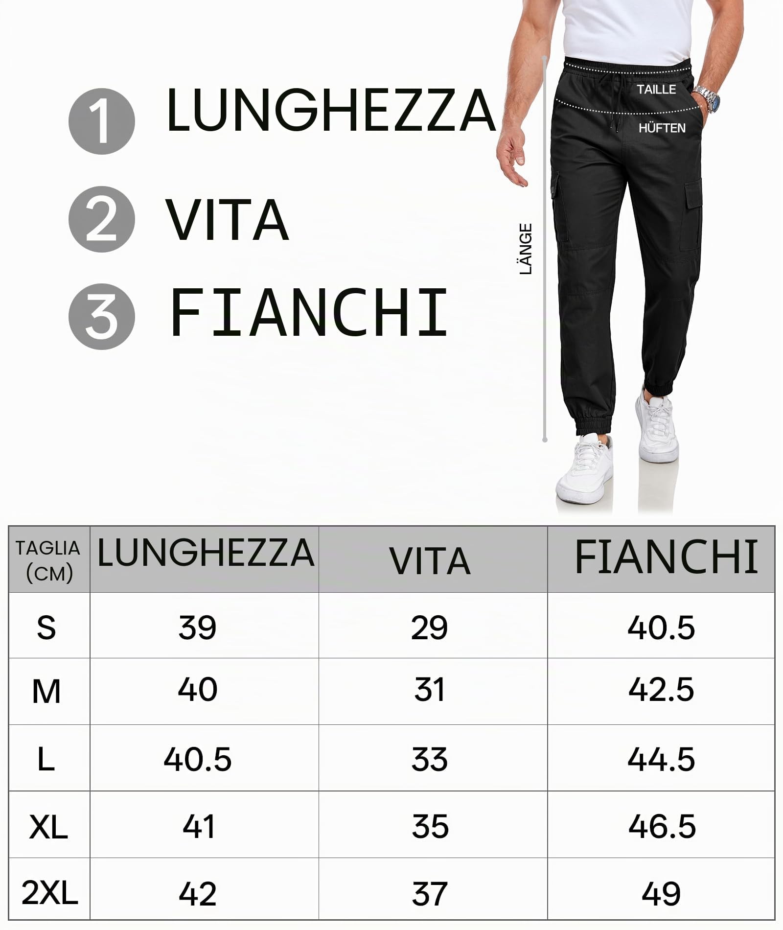 SwissWell Pantaloni Cargo da Trekking in Cotone Elasticizzato Casual da Uomo con Tasche Autunno Inverno S-2XL