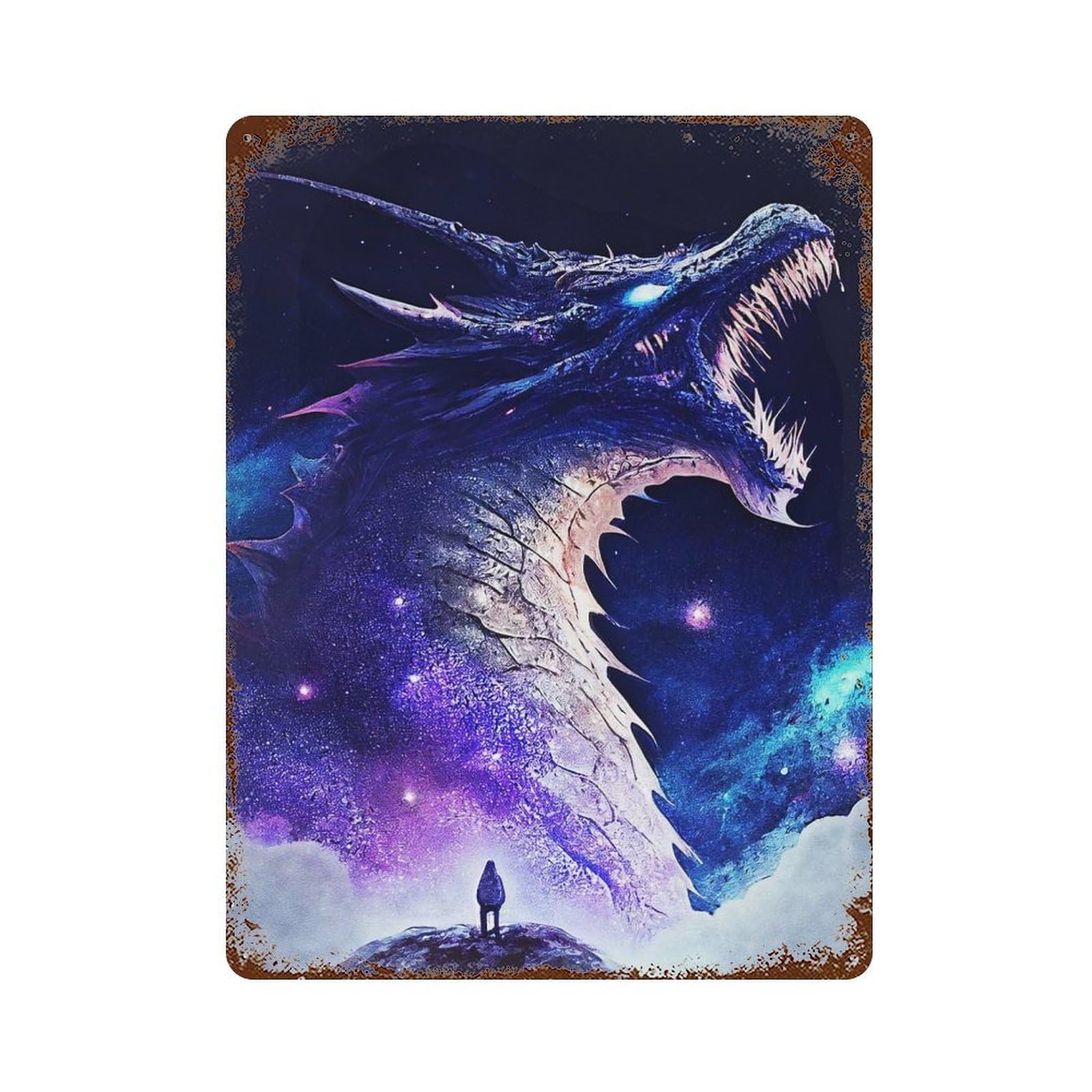 Dragon Lonely Retro Metal Sign 15.7"x11.8", Ideal for Shed, Workshop And Garage Wall Decor