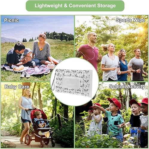 Miniatura 9 de Umtiti Dispensador de toallitas y bolsa de toallitasbolsa de pañuelosfunda de pañuelos con tapa segura de sellado de humedad, patas de goma