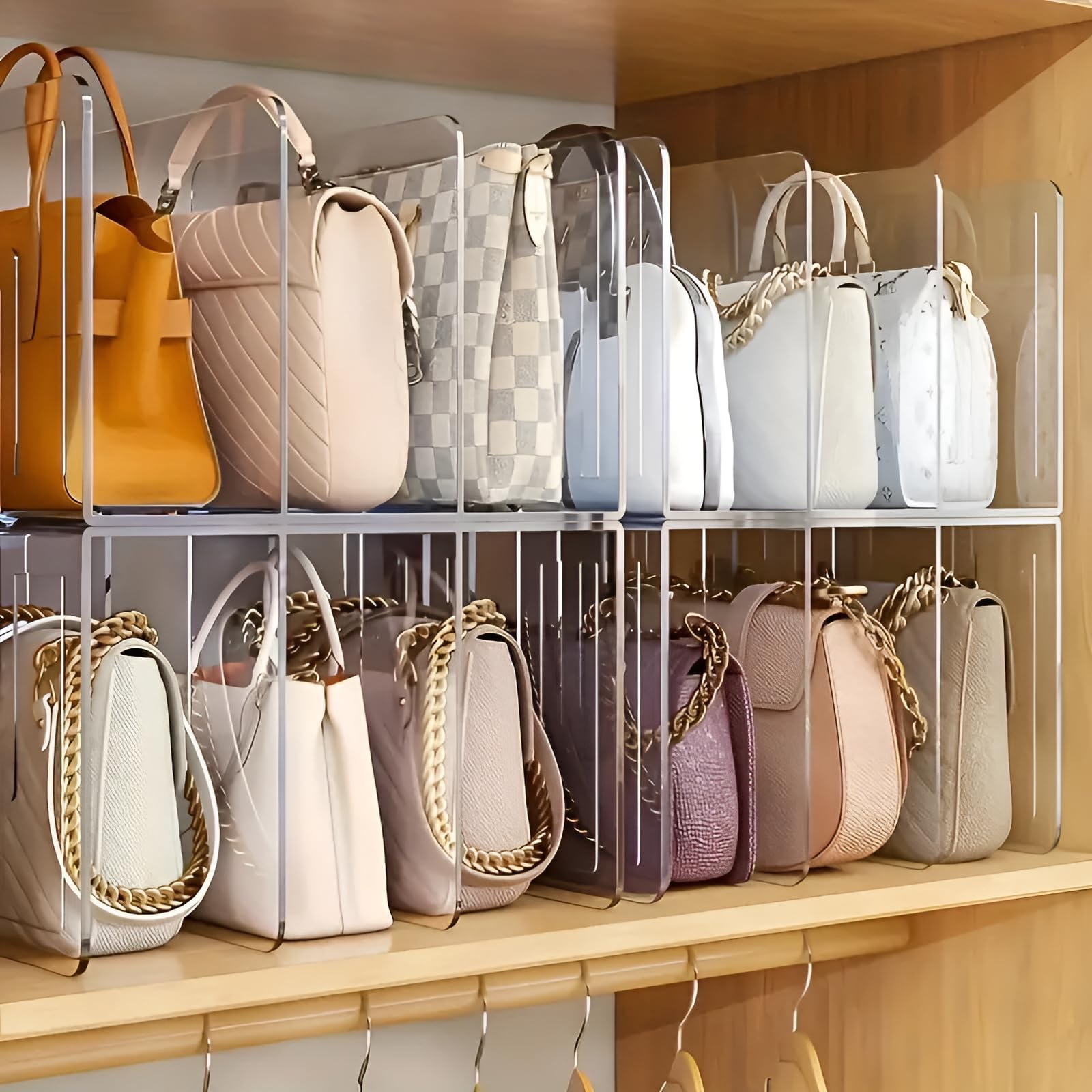 Amazon｜[pronala]バッグ収納スタンド 積み重ね式 透明 クローゼット