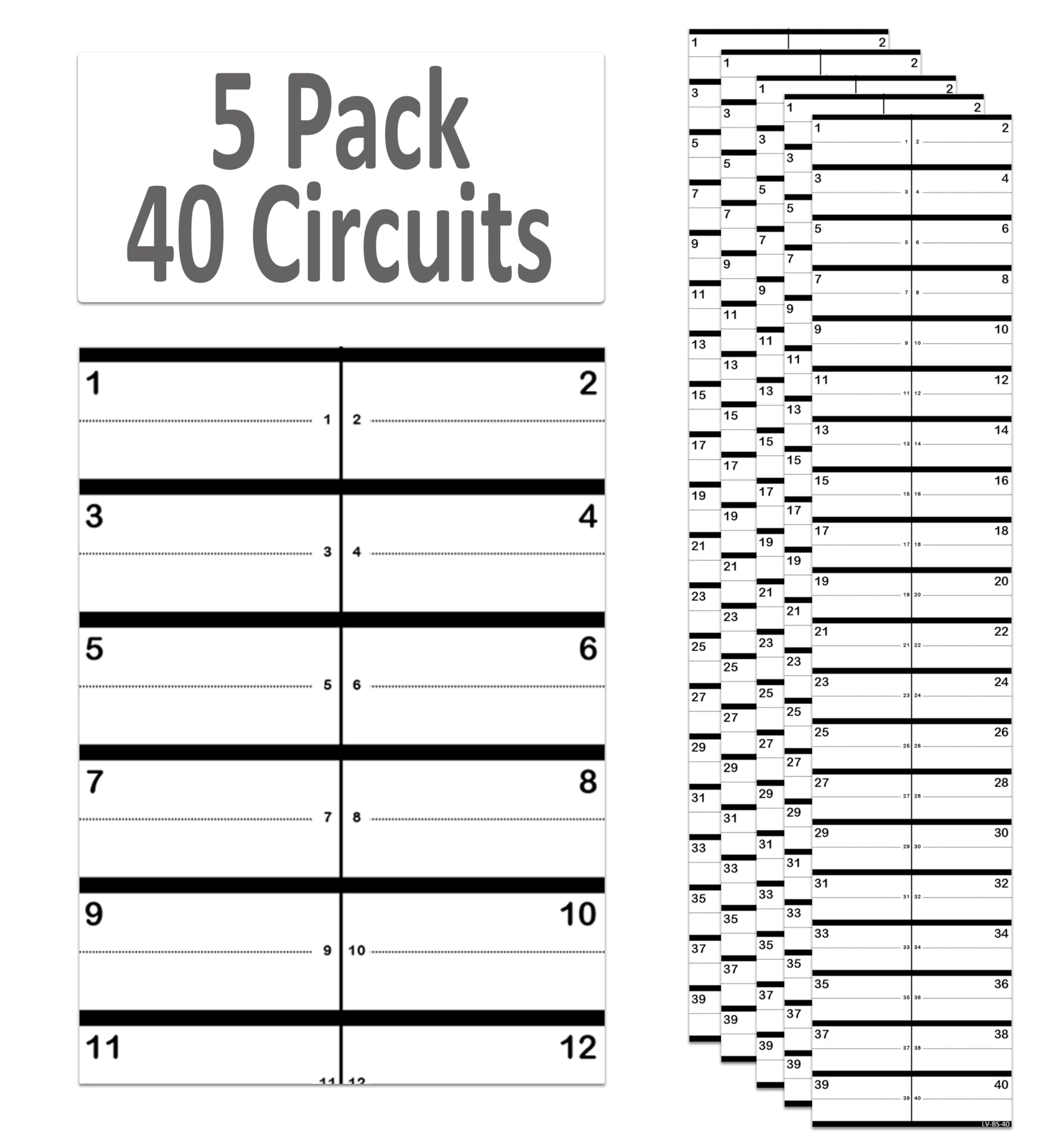 2 Pack 1" Standard Breaker Side 40 Circuits Vinyl Fuse Box Circuit Breaker Panel Directory Labels Stickers Decals for All Electrical Panel/Load Centers Waterproof — Amazon image 14