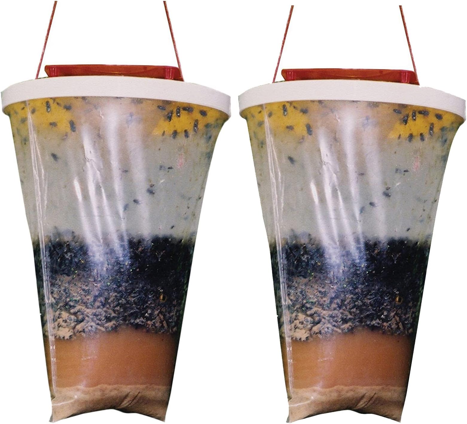 – GROLF 2 Pack Fly Trap Outdoor Hanging Flies Catcher,Disposable Ranch Fly Trap Catcher Bag with Bait,Flies Killer Repellent for Outdoor Garden, Farm, Horse Barn