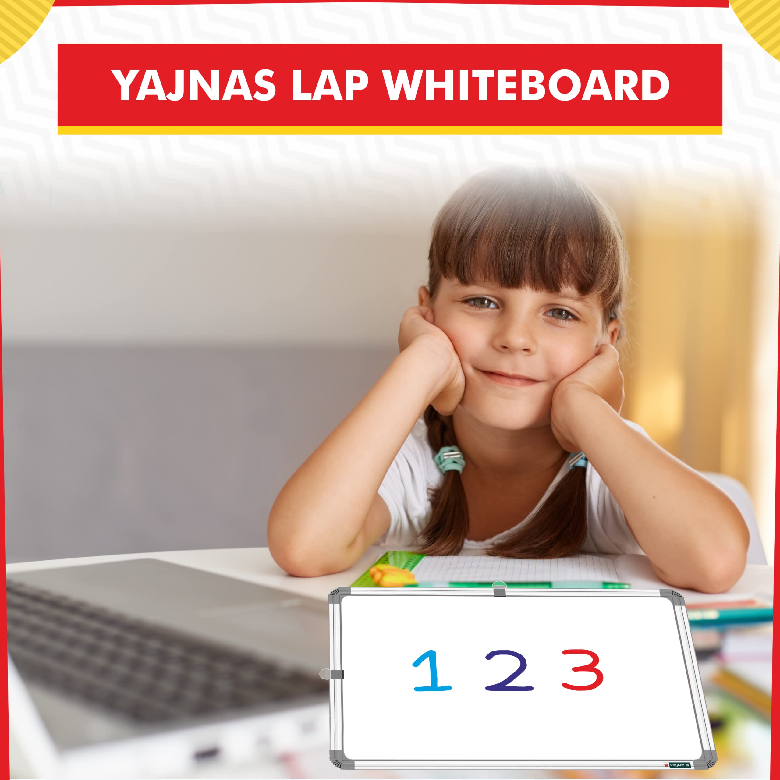 YAJNAS Magnetic Whiteboard - Portable Lapboard -9