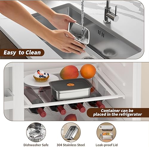 Miniatura 6 de VVU&CCO Lonchera térmica inalámbrica, lonchera térmica de 18 W para hombres, acero inoxidable de 1 litro, calentador de alimentos portátil para