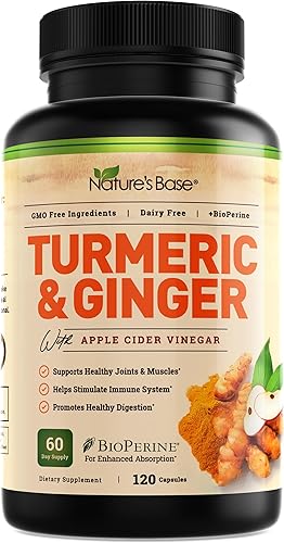 Miniatura 8 de Suplemento de Cúrcuma y Jengibre de Nature's Base - con Curcumina, Vinagre de Sidra de Manzana y Extracto de Pimienta Negra BioPerine - 95%