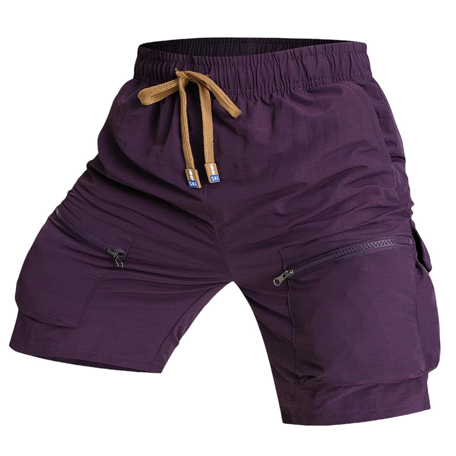 męskie spodenki outdoorowe z wieloma kieszeniami do pracy - Quick-Dry Casual Cargo For Work, Golf & Everyday Wear Breathable Comfortable-purple-2XL