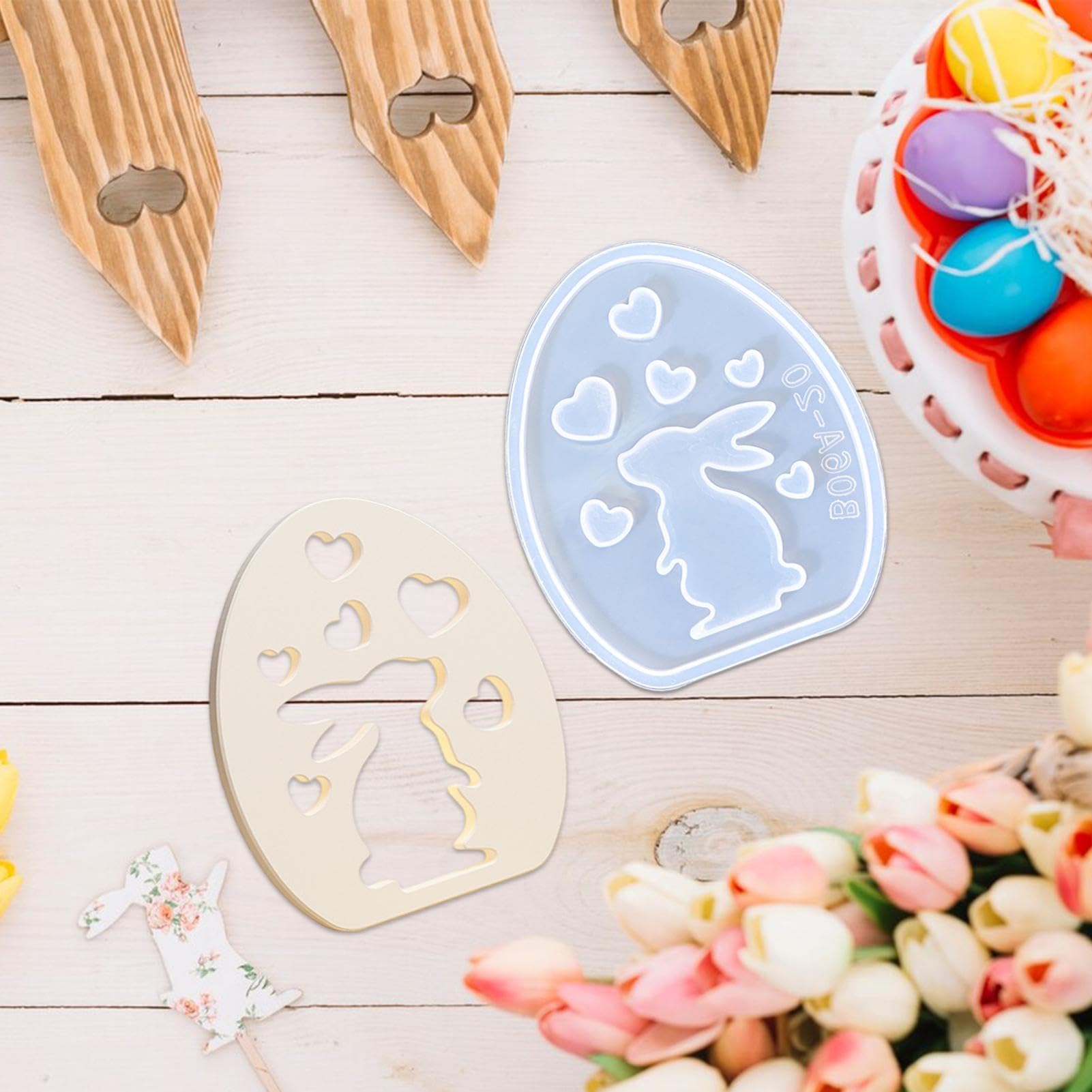 Conejo De Pascua Decoración Molde De Silicona De Pascua Molde De Resina Con Soporte Para Moldes Velas Originales