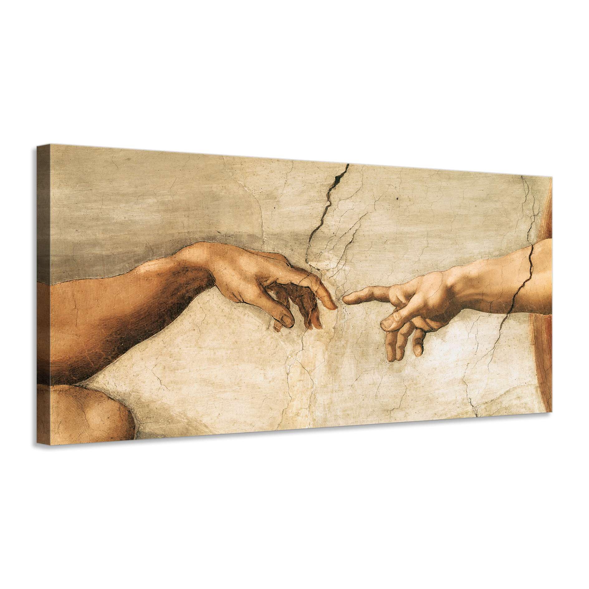 Generico Michelangelo Buonarroti – La creazione di Adamo (dettaglio) – quadro stampa su tela con telaio in legno - 120x60 cm