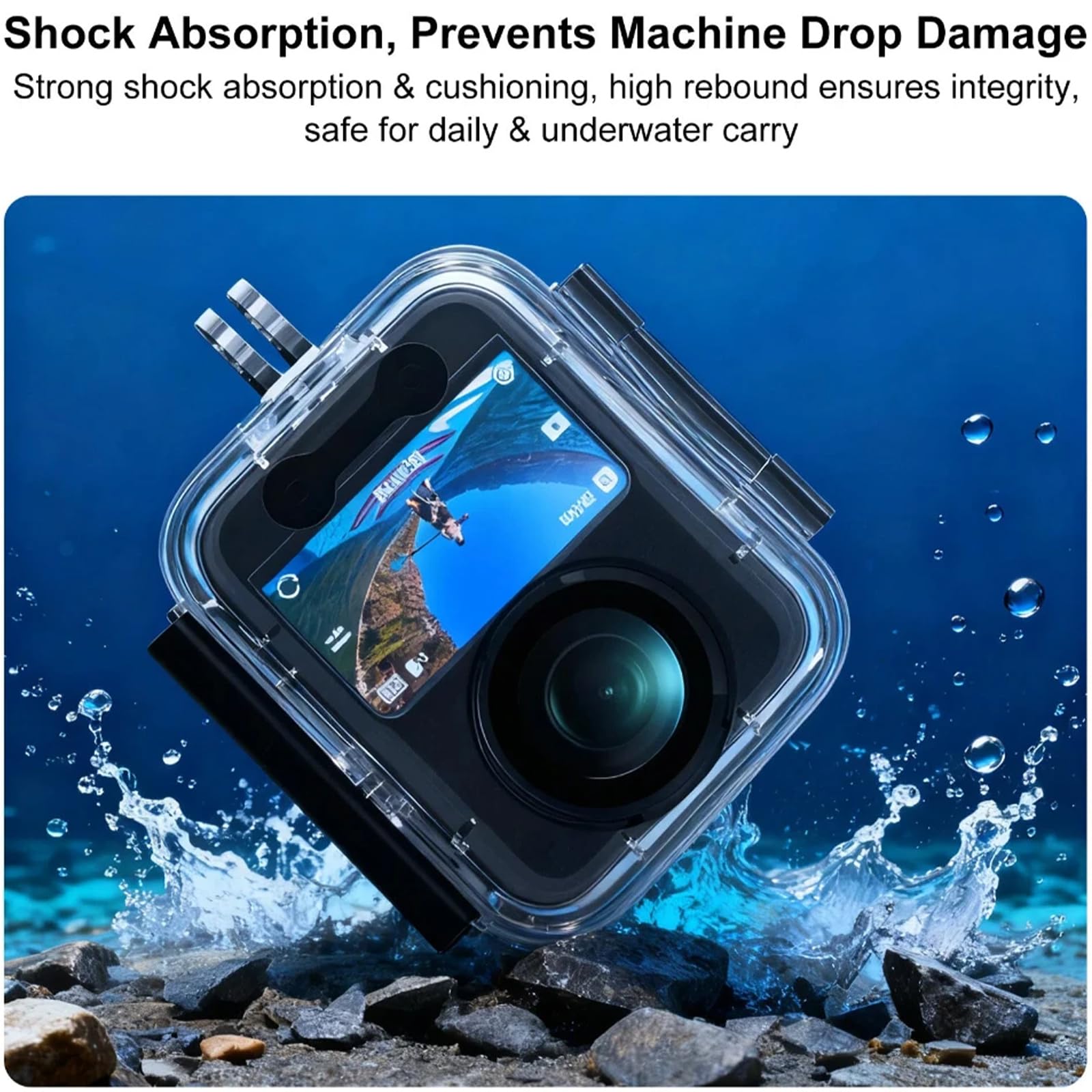 Carcasa Impermeable para dji Osmo 360, Invisible Carcasa de Buceo 45M Funda subacuática Funda Protectora Estuche Protectora Accesorios para dji OSMO 360