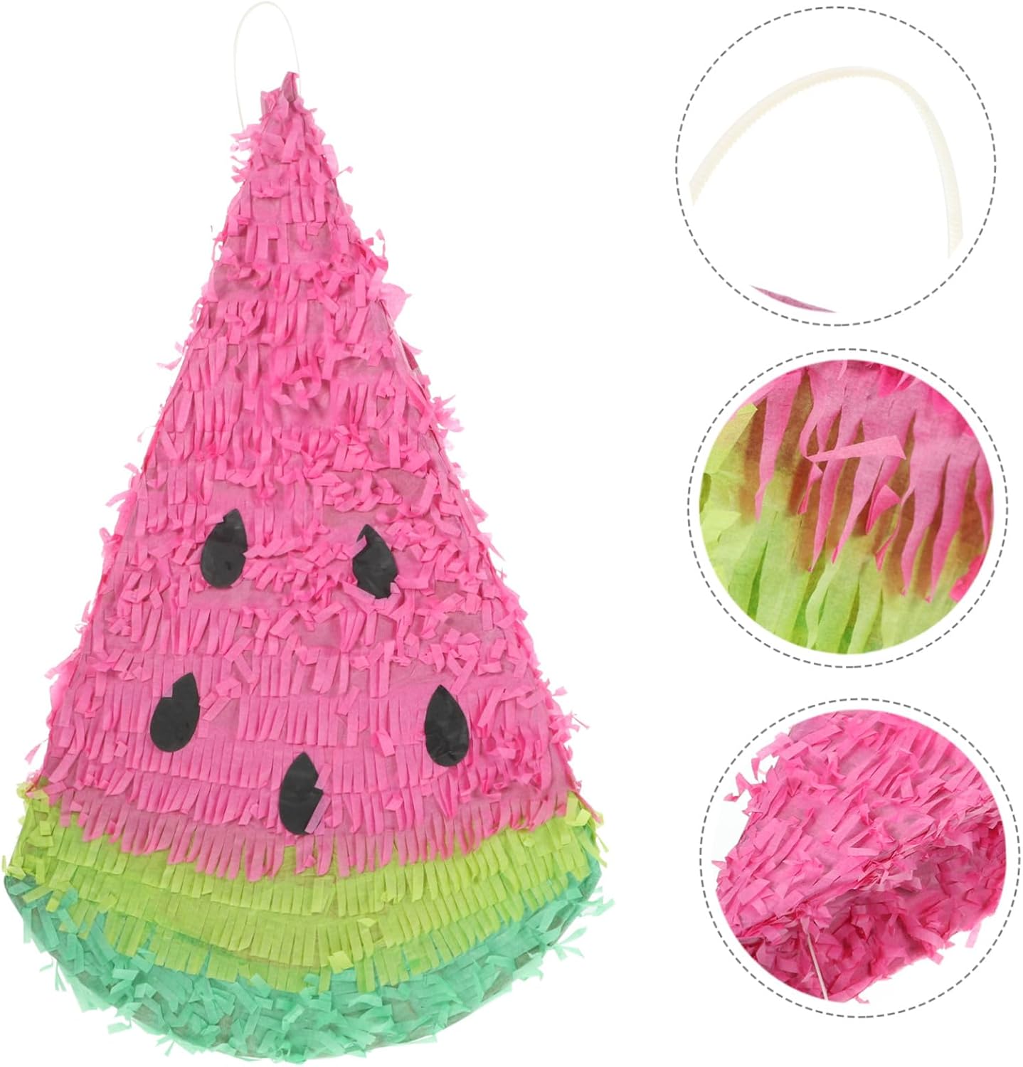 Watermelon Pinata Large Candy Filled Fiesta Party Decor Birthday Favor Fruit-shaped Pinata for Bridal Shower Eid Festival Celebration
