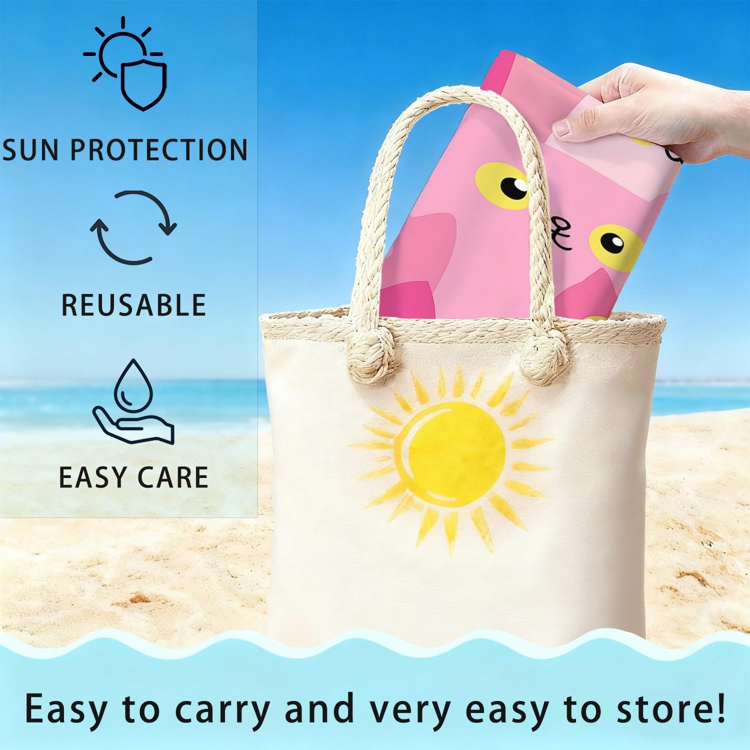 Générique Serviette de Plage Microfibre 200 x 100 CM,Drap de Plage Espiègle, Mignon, Dessin animé, Couverture de Plage Absorbante,Couverture de Bain Chat Rose