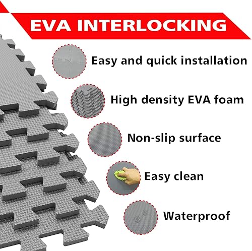 Miniatura 5 de XMTMMD - Piezas de tapete de EVA ideales para hacer ejercicio o como azulejos para el equipo de entrenamiento en gimnasios, Morado