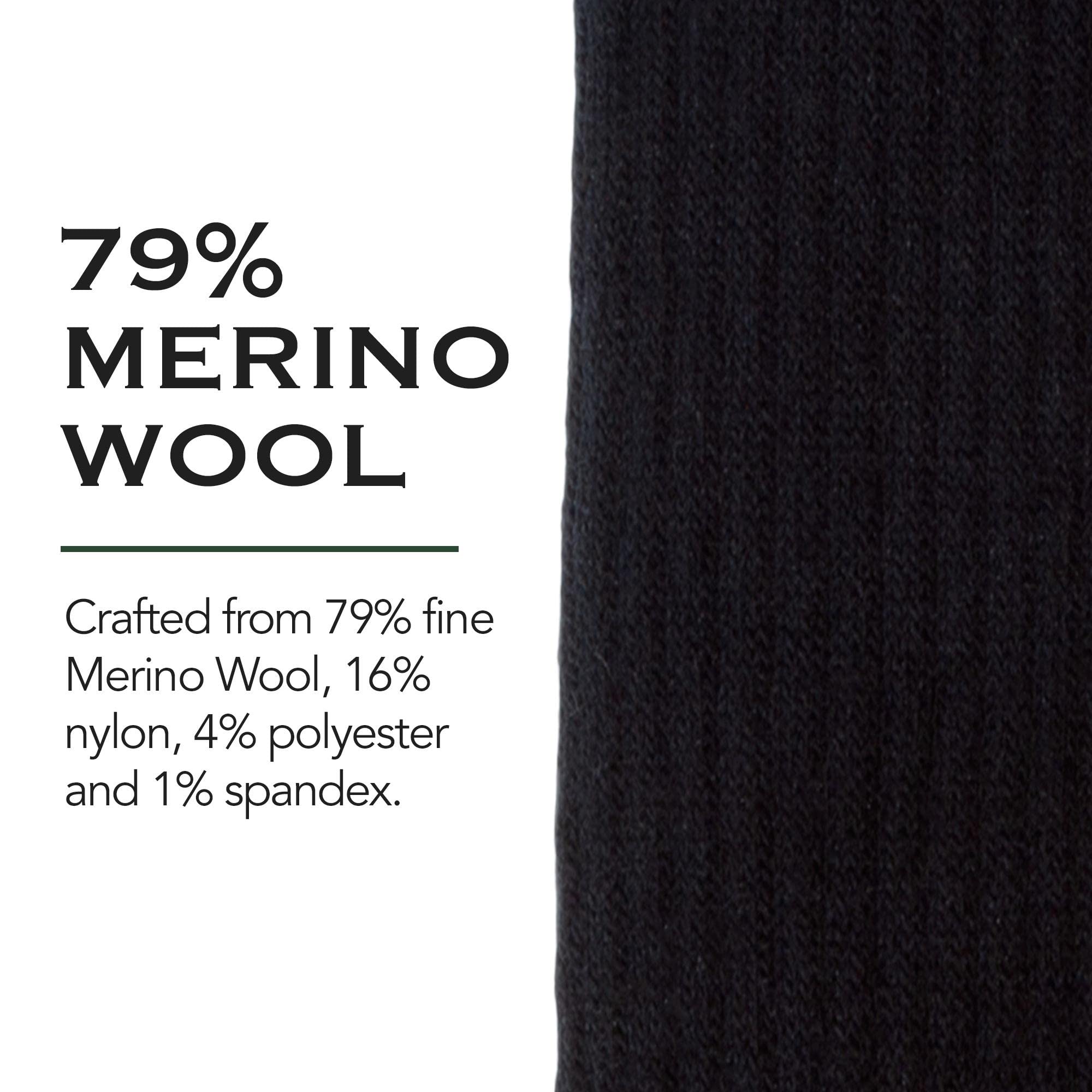 Woolrich Calzini in lana merino da uomo, realizzati negli Stati Uniti, calzini da trekking, realizzati al 78% in lana di agnello merino con arco imbottito, 2 paia