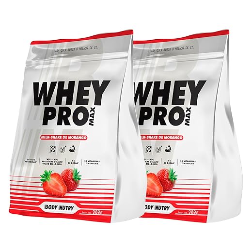 Kit 2x Whey Pro Protein Isolado e Concentrado 36g proteina 900G (Milk Shake de Morango)