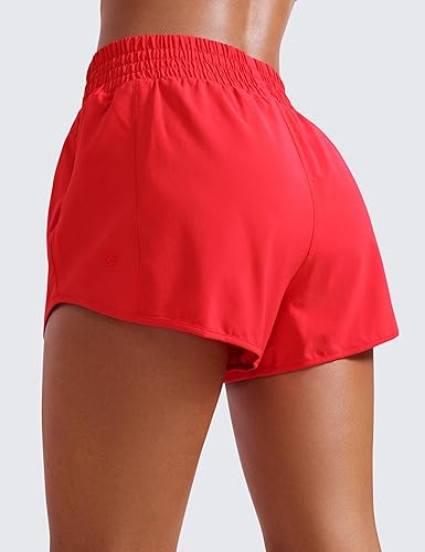 Miniatura 8 de CRZ YOGA Pantalones cortos de correr de cintura alta para mujer de 25 pulgadas forro de malla de secado rápido pantalones cortos de entrenamiento