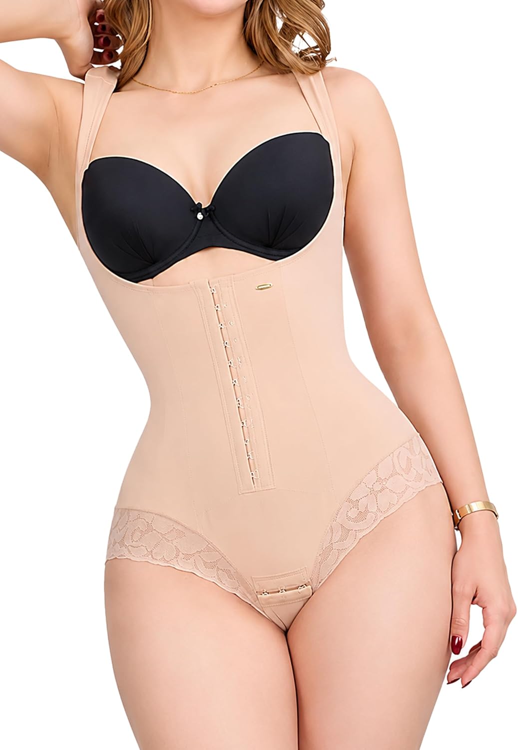 Fajas Colombianas Shapewear for Women Tummy Control Body Shaper | Thong Open Bust Waist Trainer Butt Lifter Full Body Compression Garment