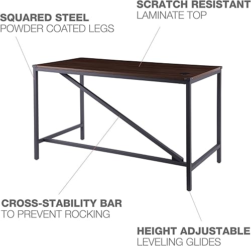 Miniatura 7 de Alera Escritorio de mesa de la serie industrial, 47.25 x 23.63 x 29.5 pulgadas, nogal moderno