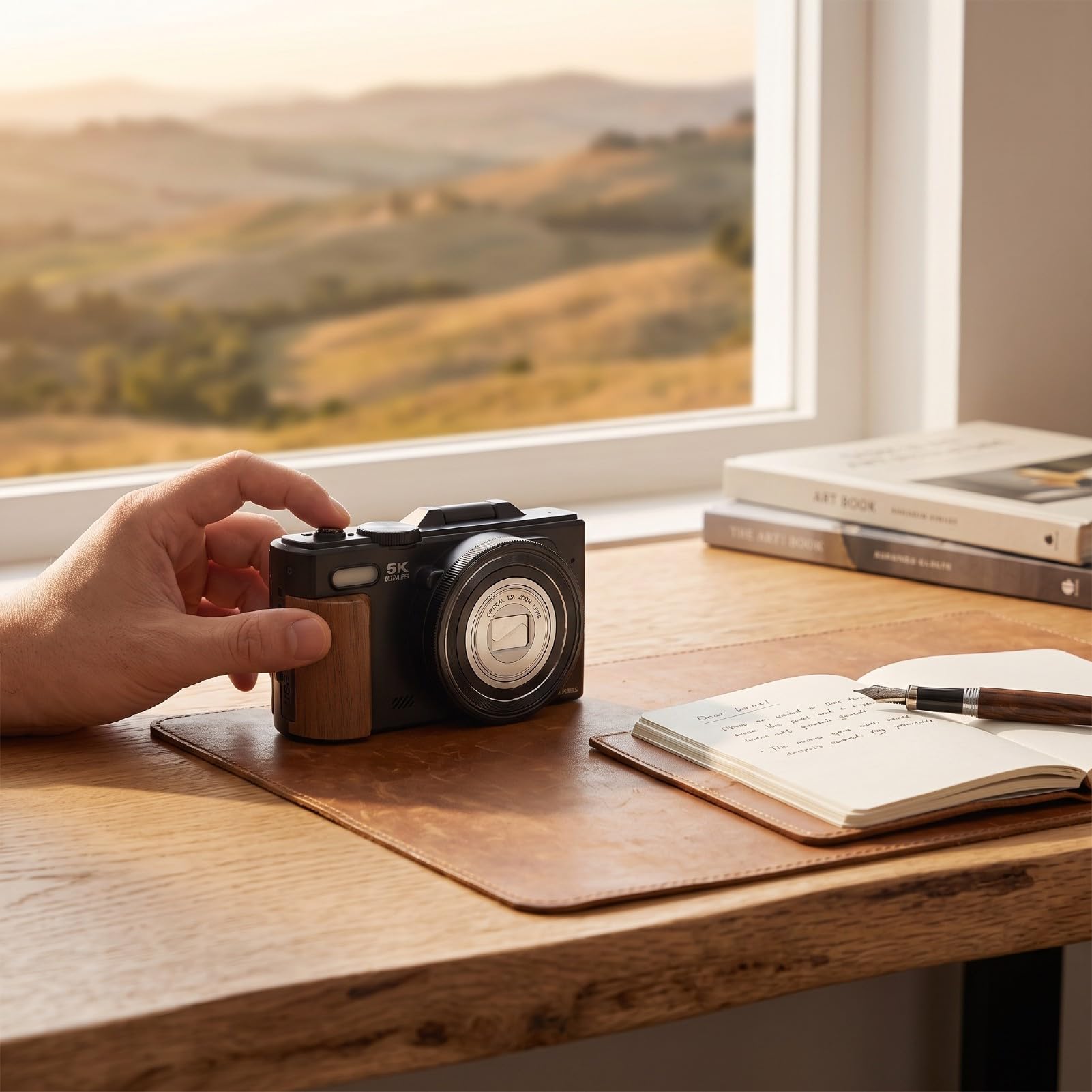Sxhlseller Fotocamera Digitale 5K 80MP WiFi Zoom Ottico 12X Autofocus Retro Mirrorless