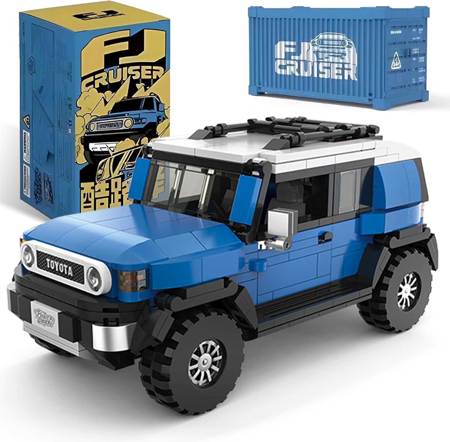 dOMOb FJ40 Land Cruiser SUV Car Building Kit – 622 pcs Building Blocks Set w/Container Display Box – Modular Scale 1:32 Model – Bricks Toy for Kids & Adults 8+ – for Boys, Hobbyist, Collector