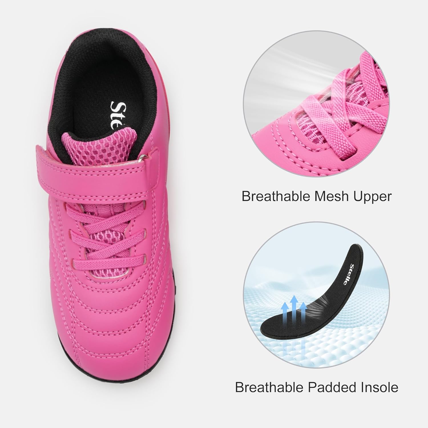 Stelle Baseball Cleats for Girls Boys Softball Shoes Kids Indoor Soccer Turf Shoes Futsal Athletic Cleats for Toddler/Little/Big Kid