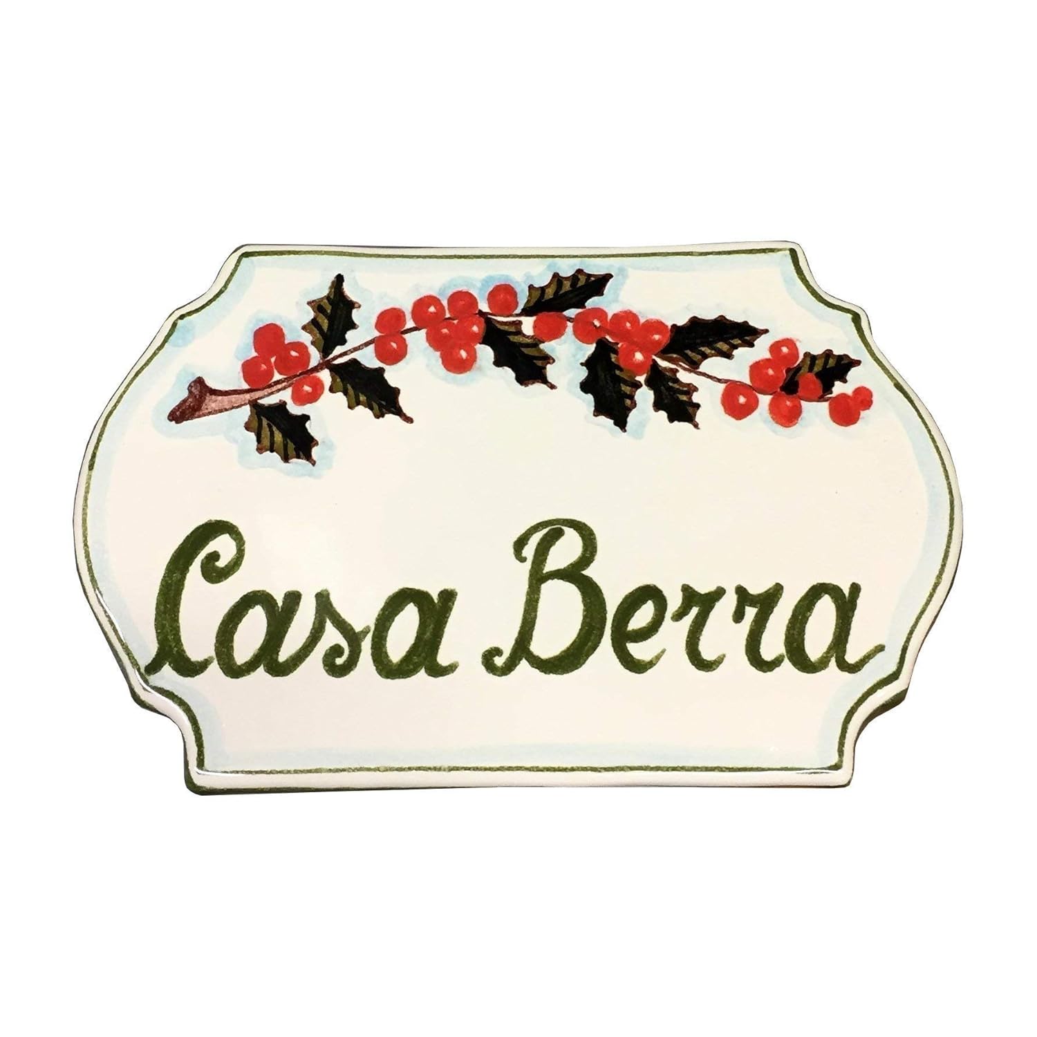 CERAMICHE D'ARTE PARRINI - Italian Ceramic Art Pottery Tile Custom House Number Civic Plaques Hand Painted Decorated Holly Made in ITALY Tuscan