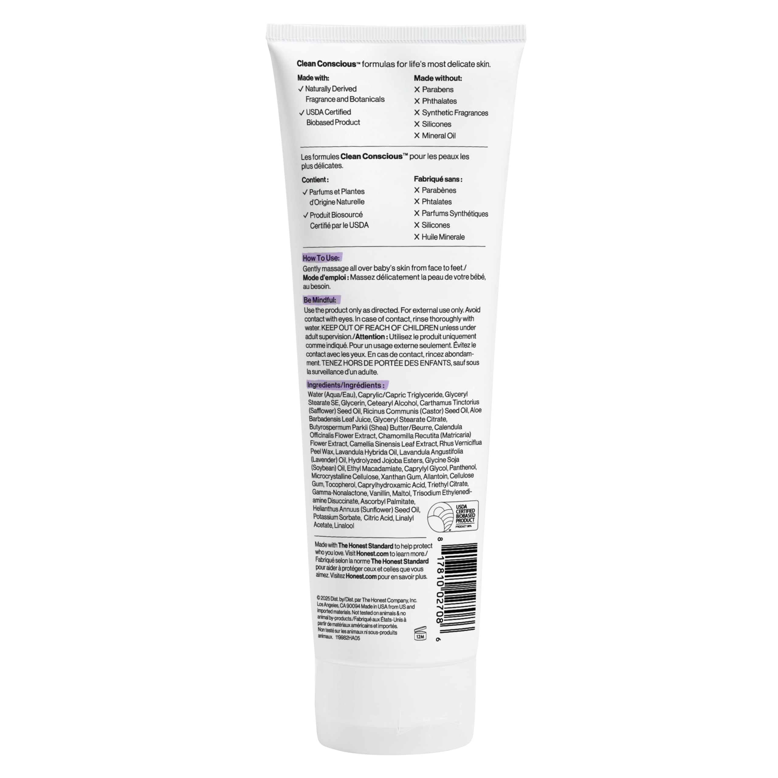 The Honest Company Hydrating Face and Body Lotion, Fast Absorbing, Naturally Derived, Hypoallergenic, Fragrance-Free, Sensitive, 8.5 fl oz: Lavender Calm 8.5 Fl Oz (Pack of 1)