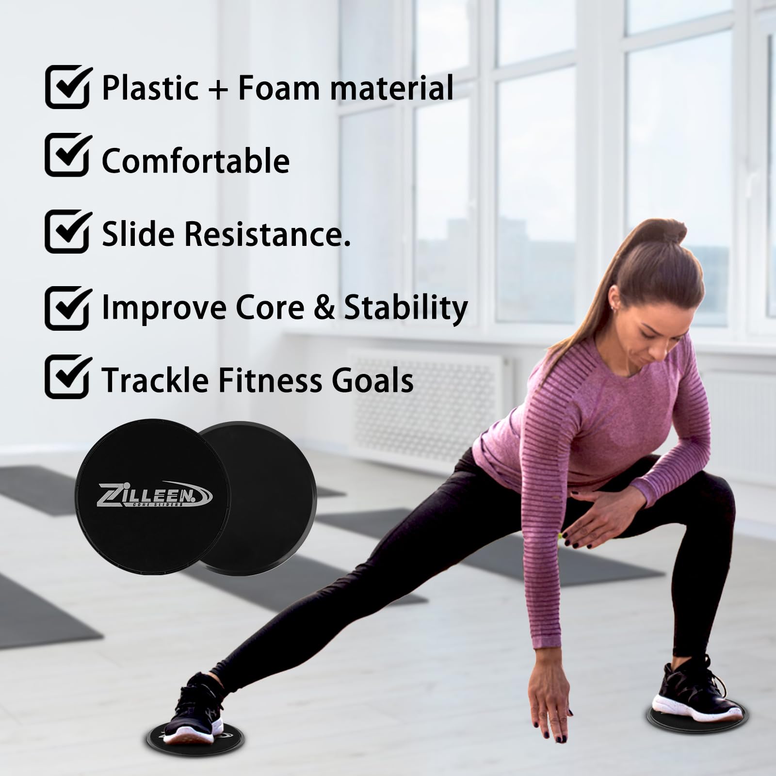 ZILLEEN Deslizadores de núcleo de ejercicio para entrenamiento, pilates, discos deslizantes