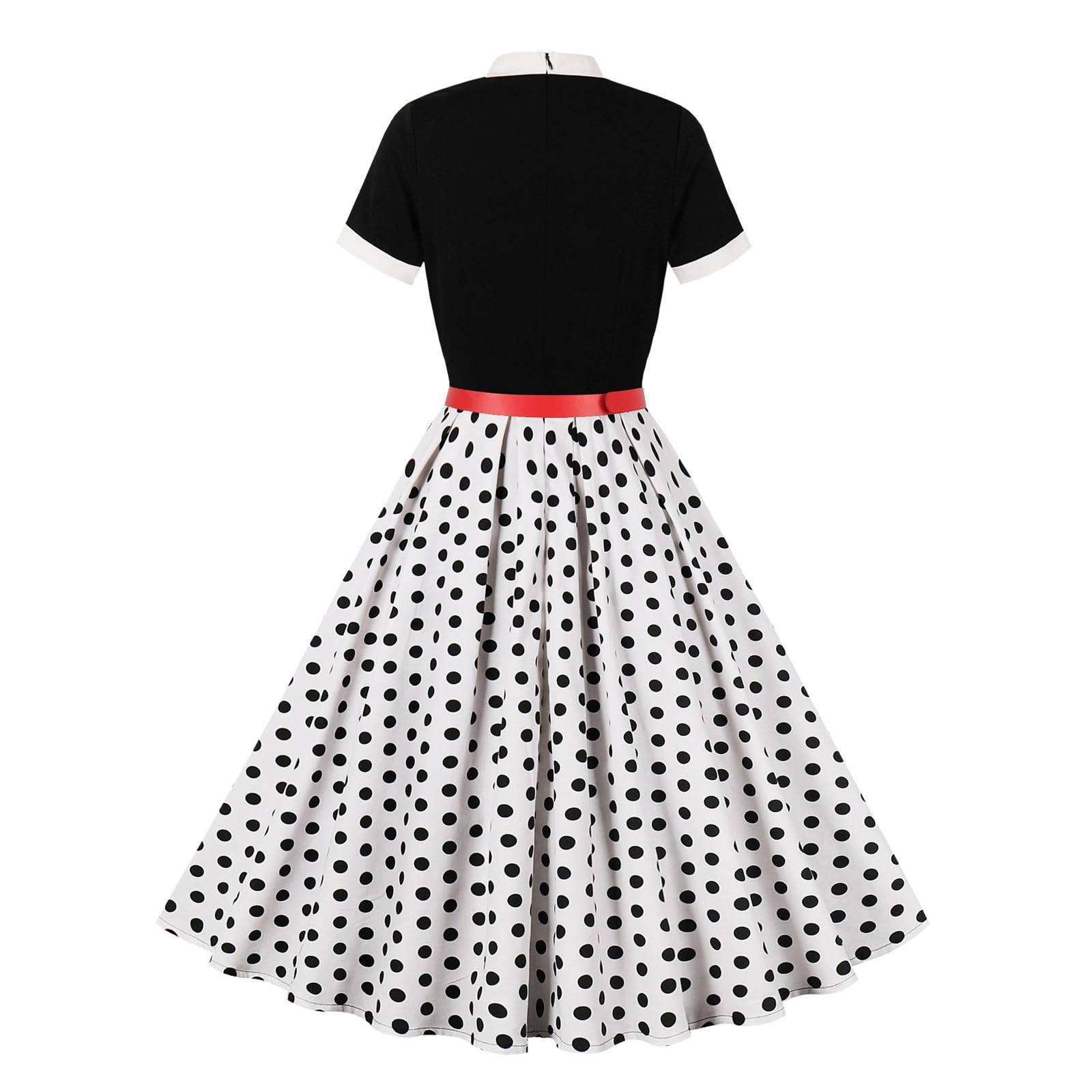 Sommer-Outfits für Kinder, 50er-Jahre-Kleid für Mädchen, 1950er-Jahre-Stil, gepunktet, Patchwork, 50er-Jahre-Stil, kurz, Party, Swing, Smart Casual