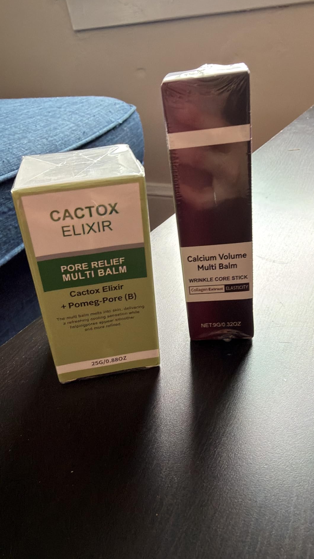 cactox Multi Balm Stick Duo – Calcium & Collagen Firming Wrinkle Stick + Cactus Cooling De-Puff Pore Tightening Stick, All-in-One Face & Eye Care for Visible Pores and Dry Lines