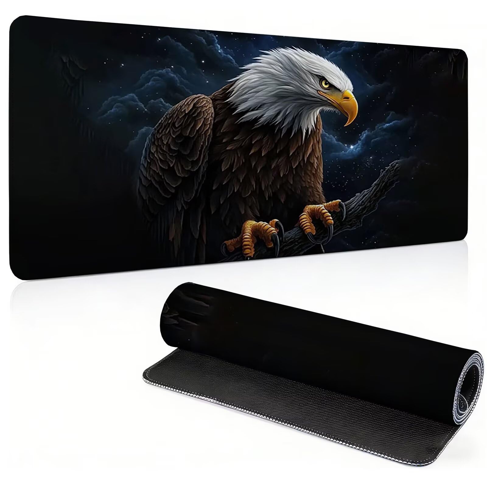 Tappetino Mouse Gaming, 1200x600mm Tappetino Mouse XXL nero 0c0-333 | Mouse Pad Grande, Ottimizzato per i Sensori da Gioco, Migliora Precisione e Velocità, per Mac e PC, Aquile (2)
