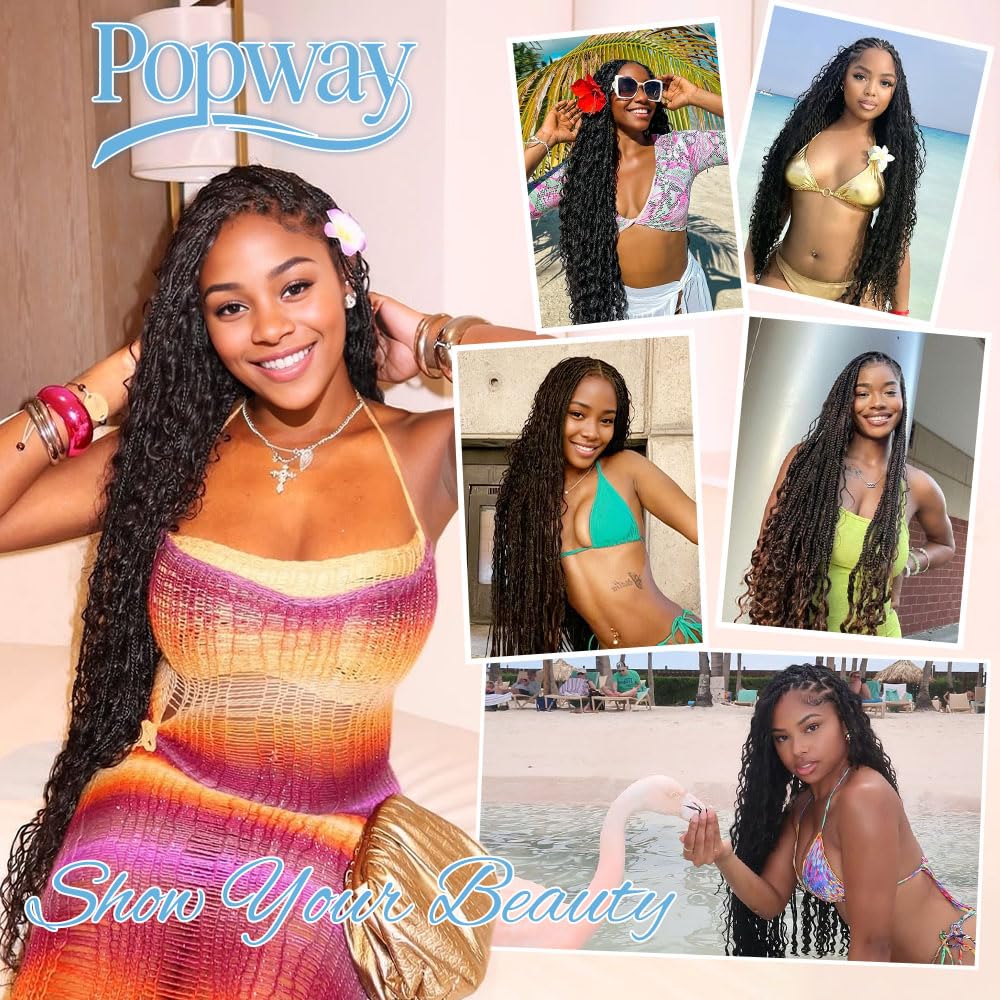 Popway 150g Human Hair Braiding Bundles for Boho Braids