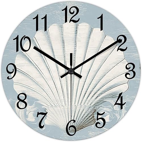 Miniatura 2 de Reloj de pared de PVC de 15 pulgadas, reloj de pared digital con patrón oceánico, grande, decoración de pared para dormitorio, oficina, escuela
