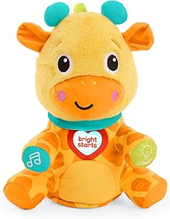 Bright Starts Chat & Cuddle Giraffe Musical Plush with Interactive Voice Recording & Mimic Features for Baby and Toddler, Learn Words & Phrases, Dances Along with Lights, Ages 6 Months+