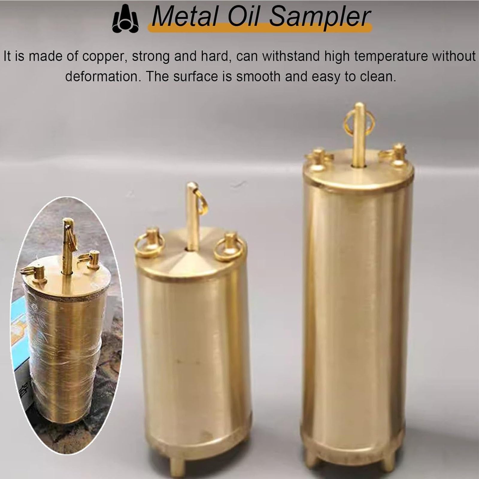 Campionatore di campionamento dell'olio - Tazza di raccolta in rame da 1000 ml per serbatoi di carburante con corda da 15 m - Collettore di campioni liquidi per test e analisi accurati