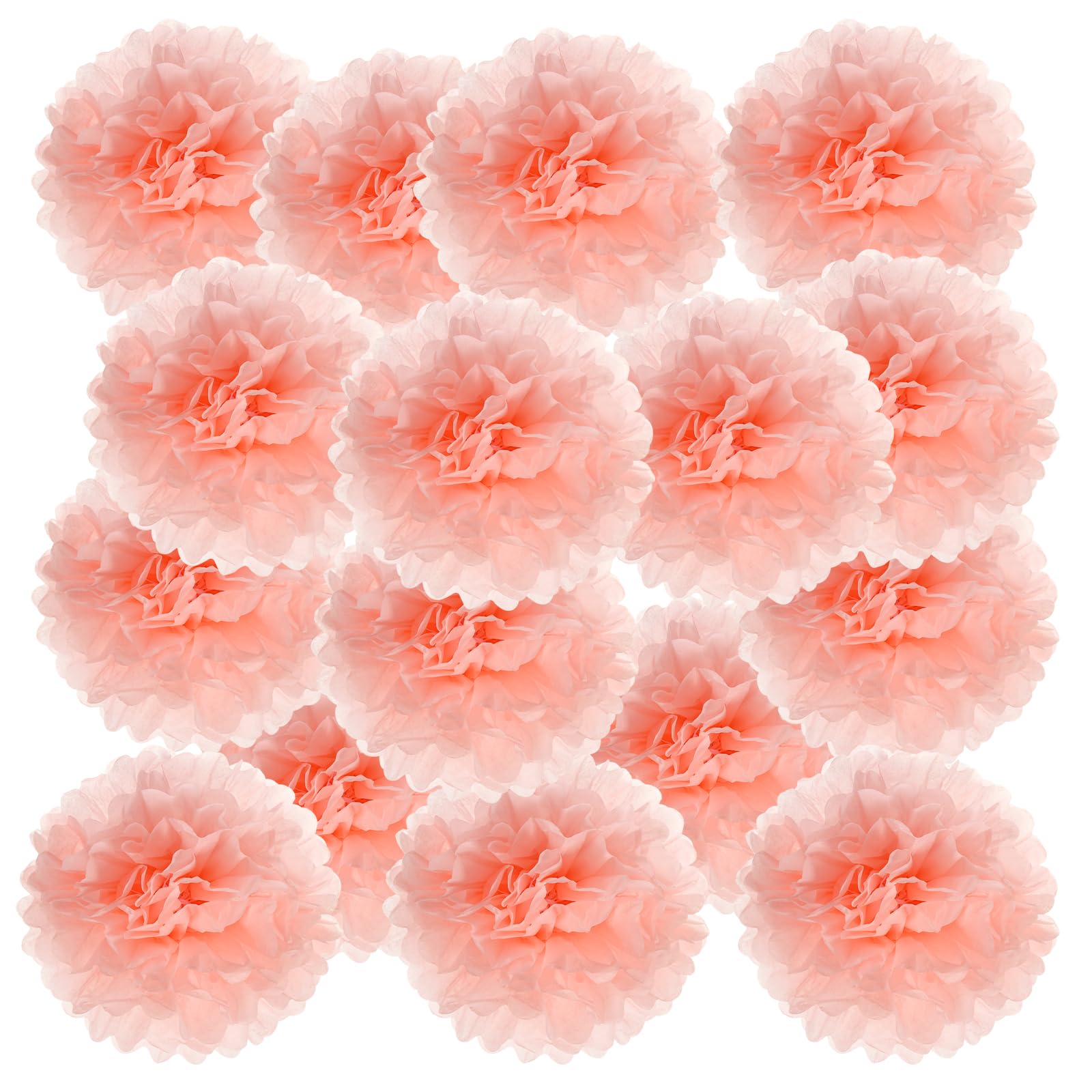 Photo 1 of PATIKIL 4" Tissue Pom Poms Flowers, 20 Pack Paper Flower Ball for Wedding Bridal Shower Birthday Bachelorette Party Backdrop Decoration, Light Orange