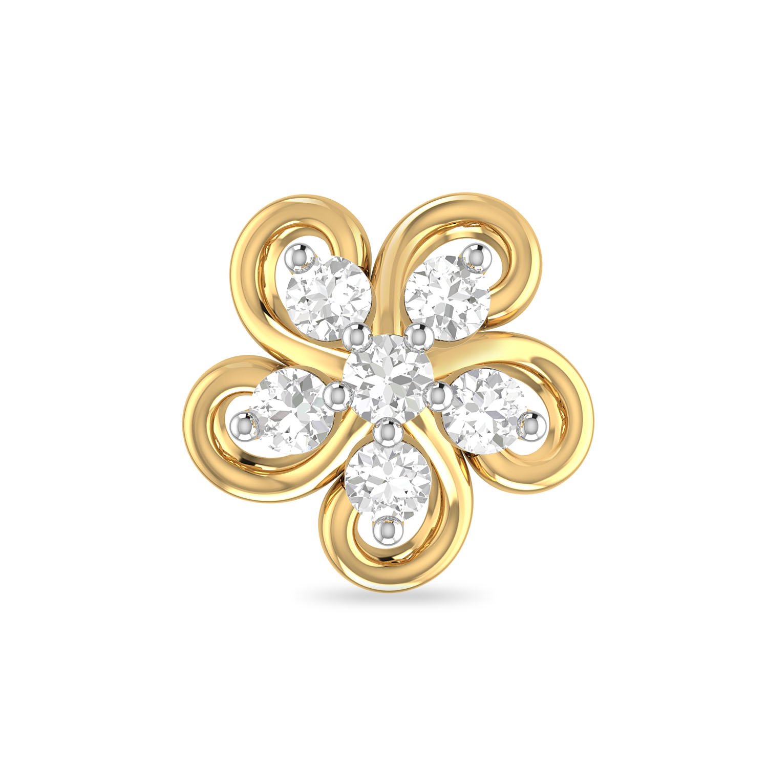The Kagen 18KT Yellow Gold and Diamond Nose Pin for Women
