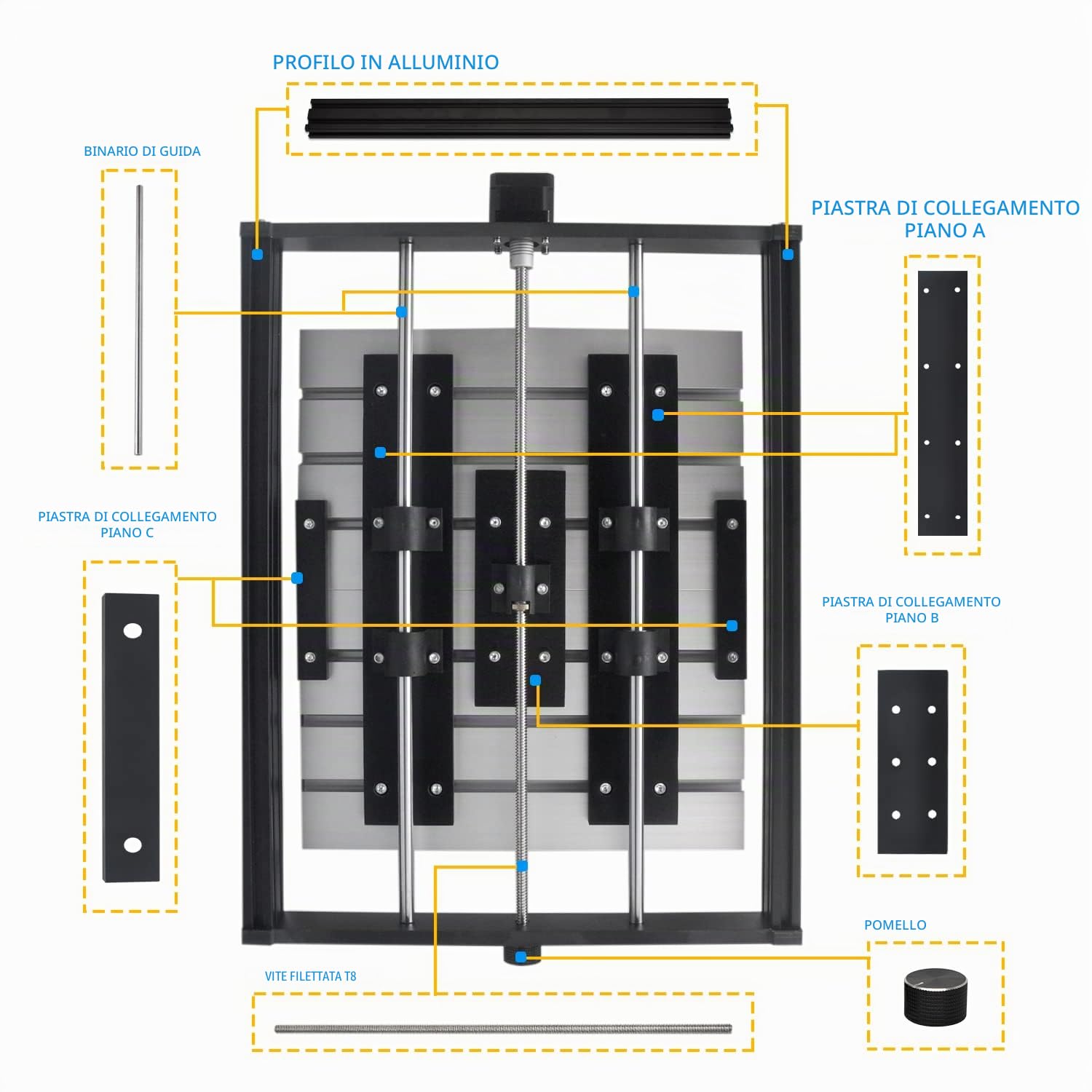 Kit di aggiornamento CNC Daedalus 3018, per l'aggiornamento dell'asse X e l'estensione dell'asse Y con pannello di lavoro