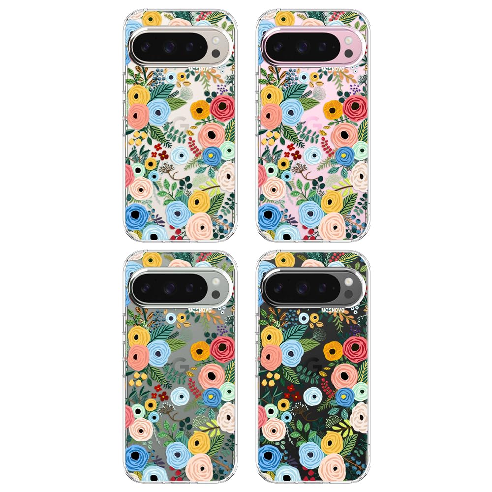 MOSNOVO Case for Google Pixel 10 & Pixel 10 Pro, [Buffertech 6.6ft Military-Grade Drop Protection] [Anti Peel Off Tech] Clear TPU Bumper Phone Case Cover Design - Cute Cherry — view 219