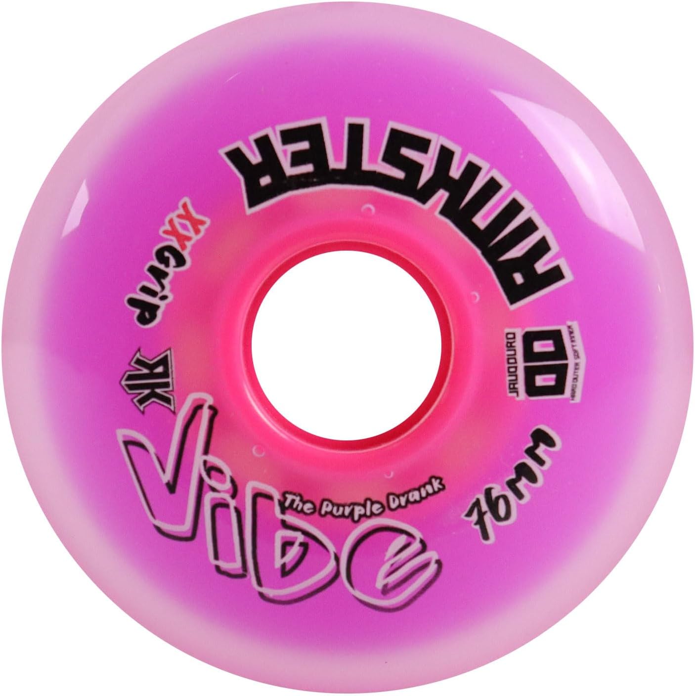Rink Rat Roller Hockey Wheels Vibe 76mm XX Grip Purple with Hybrid Ceramic Bearings